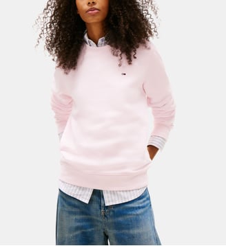 Sweat droit flag coton - Tommy Hilfiger - Rose