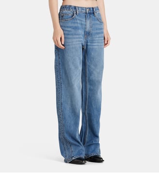 Jean balloon Jogger coton mélangé - Alexander Wang - Bleu denim