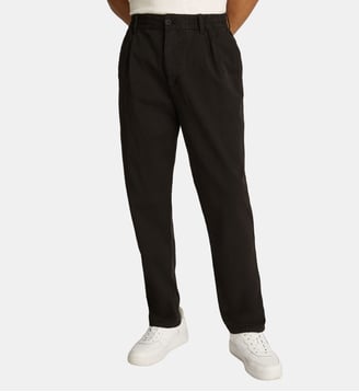 Pantalon droit en twill coton - Tommy Hilfiger - Noir