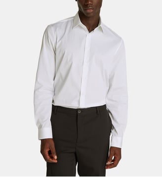 Chemise slim popeline coton stretch - Calvin Klein - Blanc