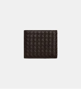 Portefeuille en cuir tressé - Bottega Veneta - Marron foncé