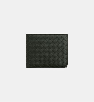 Portefeuille en cuir tressé - Bottega Veneta - Kaki