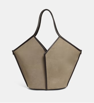 Sac cabas fourre-tout Calella en suède - Hereu - Gris et marron
