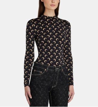 Top ajusté seconde peau Moon - Marine Serre - Noir et beige