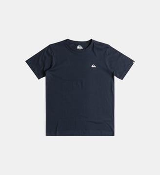 T-shirt droit coton logo brodé - Quiksilver - Bleu marine