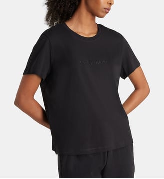 T-shirt d'intérieur Icon Cotton Terry en coton uni - Calvin Klein - Noir
