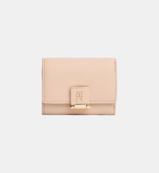 Portefeuille grainé à rabat - Tommy Hilfiger - Beige