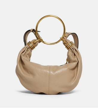 Sac à main bracelet cuir brillant - Chloé - Noir