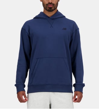 Sweat droit Terry en coton - New Balance - Bleu marine