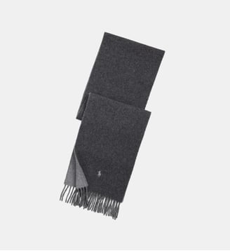 Echarpe réversible en laine mélangée - Polo Ralph Lauren - Anthracite