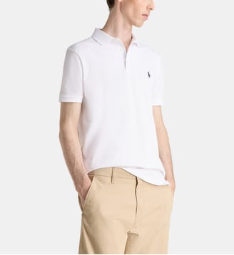 Polo droit semi-ajusté signature en coton - Polo Ralph Lauren - Blanc