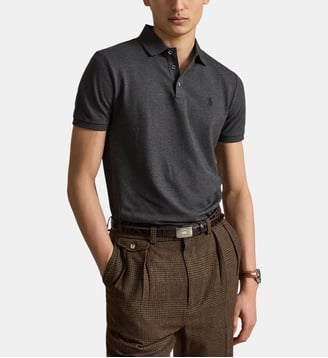 Polo droit semi-ajusté signature en coton - Polo Ralph Lauren - Gris noir