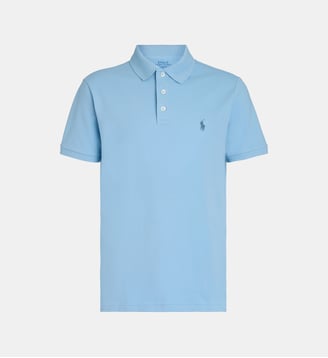 Polo droit semi-ajusté signature en coton - Polo Ralph Lauren - Chambray blue