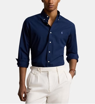 Chemise droite en coton - Polo Ralph Lauren - Bleu marine