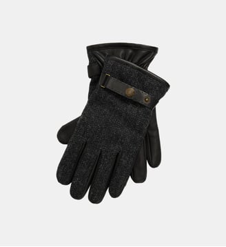 Gants en laine et cuir - Polo Ralph Lauren - Noir
