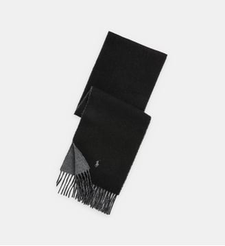 Echarpe signature réversible en laine - Polo Ralph Lauren - Noir