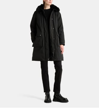 Parka mi longue Arctic capuche et col fourrure amovibles - Woolrich - Noir