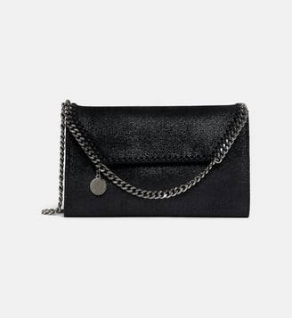 Sac pochette portefeuille Falabella bandoulière Shaggy Deer - Stella McCartney - Noir
