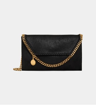 Sac pochette portefeuille Falabella bandoulière Shaggy Deer - Stella McCartney - Noir