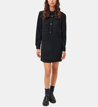Robe chemise droite courte Swinging - Sessùn - Black
