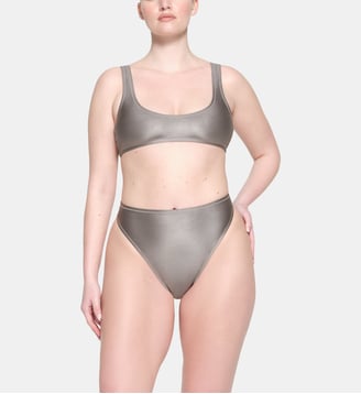 Culotte de bain Sporty Shine taille classique - Skims - Gris clair