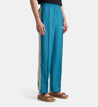 Pantalon droit bande lin - Palm Angels - Bleu moyen