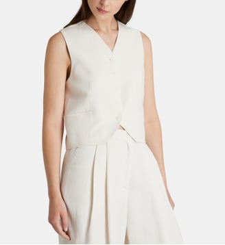 Gilet de costume Chelsea en lin mélangé - The Frankie Shop - Blanc