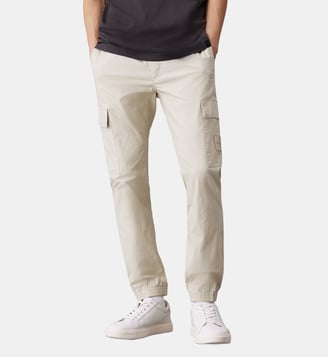 Pantalon skinny cargo coton - Calvin Klein - Marron clair