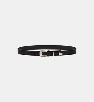 Ceinture en cuir boucle western - Lemaire - Noir