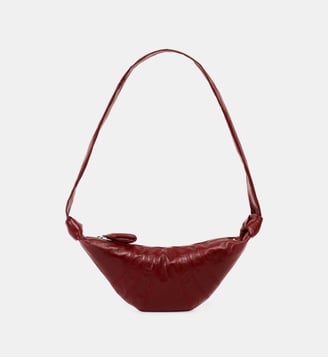 Sac besace Croissant Small en coton enduit - Lemaire - Brique