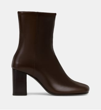 Bottines à talons en cuir - Lemaire - Marron foncé