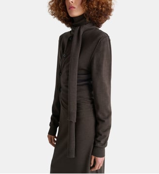 Cardigan droit boutonné - Lemaire - Cacao