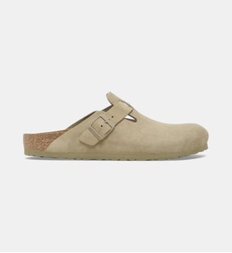 Sabots normaux Boston BS suède - Birkenstock - Kaki argile