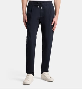 Pantalon chino droit élastique - Replay - Bleu marine