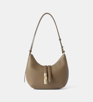 Sac à main Goccia demi lune cuir - Furla - Kaki