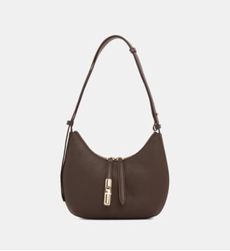 Sac à main demi lune Goccia cuir - Furla - Chocolat