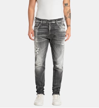 Jean Mickym slim stretch délavé usé - Replay - Gris