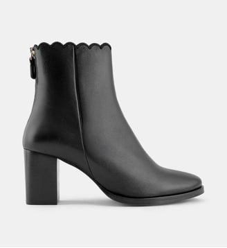 Bottines à talons Gisela cuir - Maison Toufet - Noir