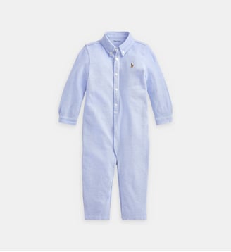 Combinaison pantalon signature en coton - Polo Ralph Lauren - Bleu et blanc