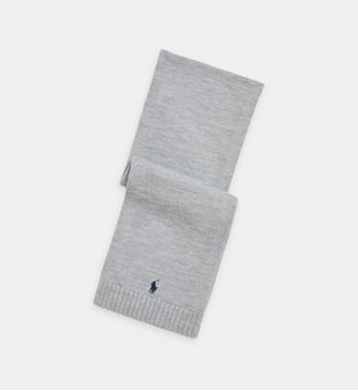 Echarpe signature en coton - Polo Ralph Lauren - Gris