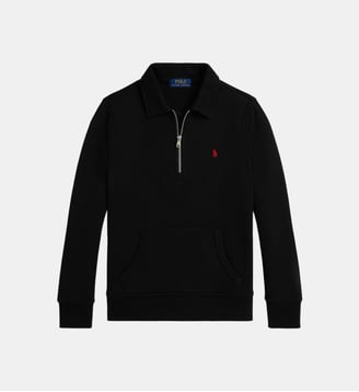 Sweat droit zippé signature en coton - Polo Ralph Lauren - Noir