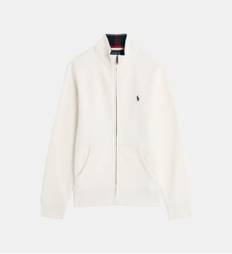 Sweat zippé pony poche kangourou coton - Polo Ralph Lauren - Écru