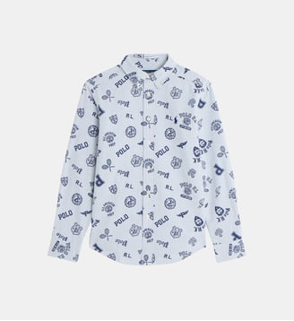 Chemise Baton rayures motifs coton - Polo Ralph Lauren - Bleu et blanc