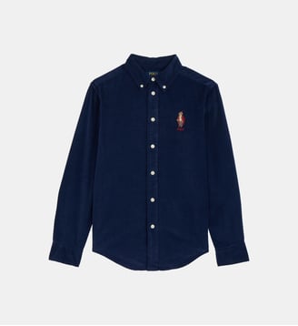 Chemise Nounours coton velours  - Polo Ralph Lauren - Bleu marine