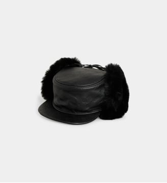 Chapka Monogrammes lisse et effet fourrure - Daily Paper - Noir