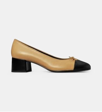Escarpins en cuir signature - Tory Burch - Beige et noir