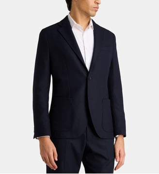 Veste de costume cintrée en flanelle - Tommy Hilfiger - Bleu marine