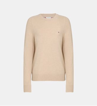 Pull droit en laine - Tommy Hilfiger - Beige clair
