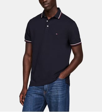 Polo slim coton piqué stretch - Tommy Hilfiger - Bleu marine