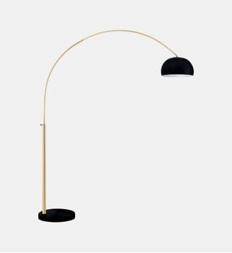 Lampadaire - Exagone - Noir et laiton